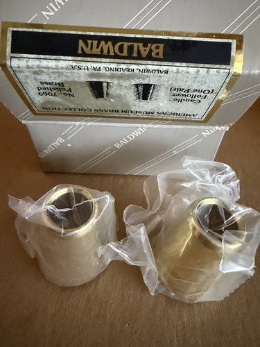 Baldwin brass candle followers - brass,